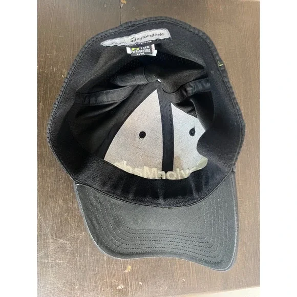 TaylorMade Black Golf Cap Hat Flex Fit Embroidered Logo Men's L XL - Picture 6 of 7